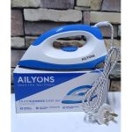 AILYONS HD198A-S Electric Dry Iron Stainless Steel Bottom Plate White&Blue - Image 2