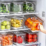Acrylic Fridge Organizer with Holder/Storage Container