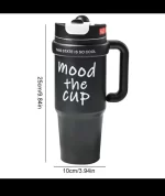 Insulated Thermo Cup Hot or Cold Water Tea Vacuum Cup Mug with metallic straw - Image 3