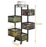 5 Tier Rotating Metallic Kitchen Organizer | Vegetable Storage Rack - Image 5