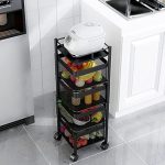 5 Tier Rotating Metallic Kitchen Organizer | Vegetable Storage Rack - Image 6