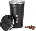 Travel Coffee Mug, Insulated Stainless Steel Tumbler With Leakproof Spill-Proof Lid Hot & Cold Drinks
