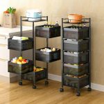 5 Tier Rotating Metallic Kitchen Organizer | Vegetable Storage Rack - Image 7