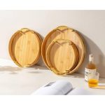 Multi-functional Bamboo Food storage Trays Round 3pcs