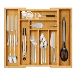 Eco-friendly Bamboo Drawer Cutlery Organizer