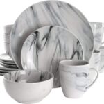 24pcs Marble White Ceramic Dinner Set