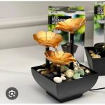 LED Fountain with Stones, Desktop Waterfall Function, Relaxing Indoor Water Feature